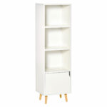 HOMCOM Βιβλιοθήκη Ράφι με 3 Ράφια και 1 Ξύλινο Ντουλάπι