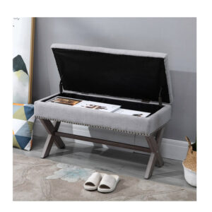 Σκαμπό με Αποθηκευτικό Χώρο 50 x 91 x 41 cm Χρώματος Γκρι HOMCOM 837-063V70GY - Image 4