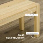 HOMCOM Πάγκος κουζίνας από πεύκο για 3 άτομα, 150Lx33x45cm, χρώμα ξύλου 837-335V00ND - Image 4