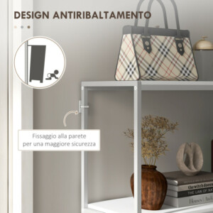 Τραπέζι κονσόλας εισόδου HOMCOM με ανοιχτό ράφι, σε ατσάλι και μοριοσανίδα, 100x30x87 cm, λευκό 837-468V00WT - Image 5