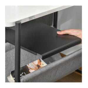 Βοηθητικό Μεταλλικό Τραπεζάκι με 2 Ράφια 60 x 28 x 53 cm HOMCOM 838-117 - Image 2