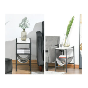 Βοηθητικό Μεταλλικό Τραπεζάκι με 2 Ράφια 60 x 28 x 53 cm HOMCOM 838-117 - Image 4