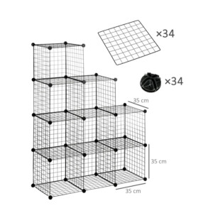Πολυμορφική Βιβλιοθήκη με 9 Κύβους Αποθήκευσης 35 x 35 x 35 cm HOMCOM 838-269V00BK - Image 4