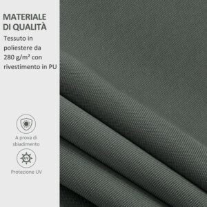 Outsunny Ανταλλακτικό Κάλυμμα Πολυεστέρας για Τέντα με Αναδιπλούμενους Βραχίονες Anti-UV 4x2.5 μ., Γκρι 840-234V02GY - Image 4