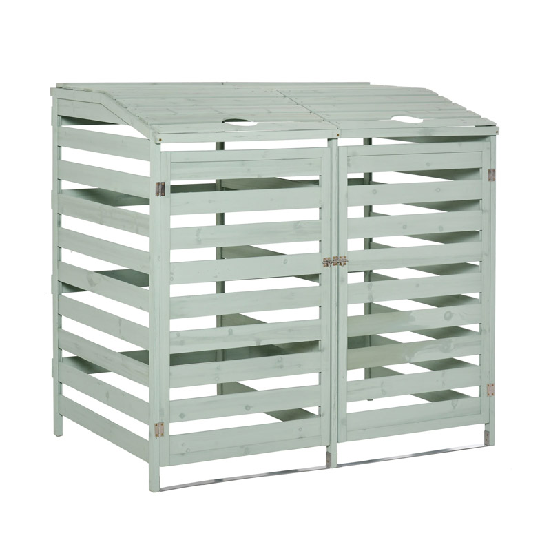 Ξύλινο Διπλό Πλαίσιο για Κάδους Απορριμμάτων 131 x 85 x 125 cm Outsunny 845-354GN Ξύλινο Διπλό Πλαίσιο για Κάδους Απορριμμάτων 131 x 85 x 125 cm Outsunny 845-354GN