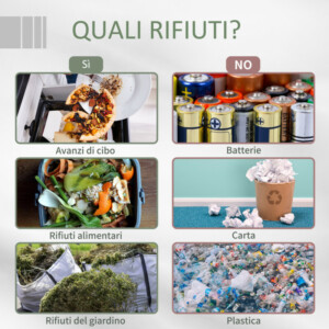 Outsunny  Περιστρεφόμενος Κάδος Κομποστοποίησης Κήπου με 2 Διαμερίσματα και 8 Αεραγωγούς, από Ατσάλι και PP, 71x65x96 εκ., Γκρι  845-490GY - Image 5