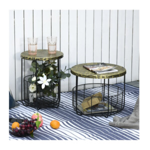 Σετ Βοηθητικά Μεταλλικά Τραπέζια 46 x 35.5 cm 2 τμχ Outsunny 84B-490 - Image 3