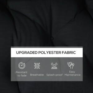 Σετ 2 μαξιλαριών κήπου για καναπέδες και παλέτες από πολυεστέρα με παχιά επένδυση, μαύρο 84G-353V00BK - Image 3