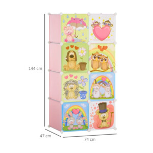 Σύστημα Αποθήκευσης - Ντουλάπα με 8 Κύβους 74 x 47 x 144 cm HOMCOM 850-171 - Image 5