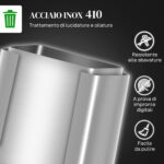 HOMCOM Κάδος Απορριμμάτων με 2 Διαμερίσματα 20L με Πεντάλ και Αθόρυβο Καπάκι από Ανοξείδωτο Ατσάλι και PP 41.8x36.7x58 cm 851-03 - Image 5