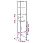 vidaXL Ντουλάπι Μπάνιου για Στυλάτη Αποθήκευση 33 x 33 x 185.5 cm 862238 - Image 5