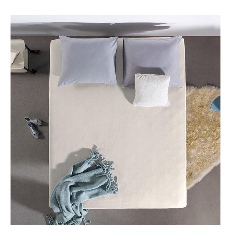 Υπέρδιπλο Σεντόνι Jersey με Λάστιχο 160 x 200 x 30 cm Χρώματος Κρεμ Dreamhouse 8717703801248 - Image 5