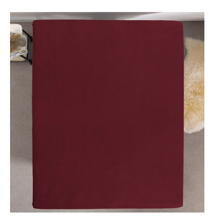 King Size Σεντόνι Jersey με Λάστιχο 190 x 200 x 30 cm Χρώματος Μπορντό Dreamhouse 8717703801453