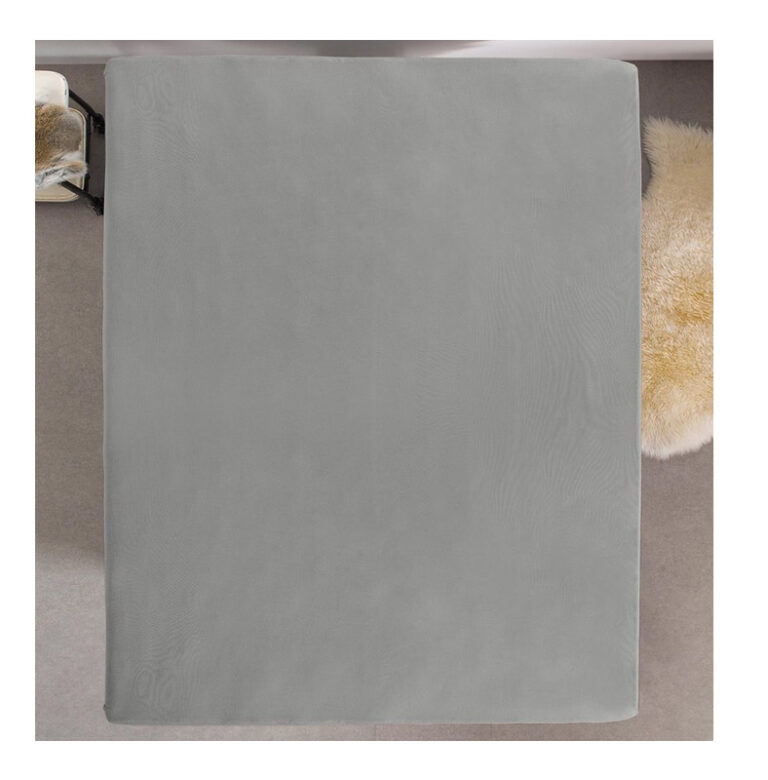 Μονό Σεντόνι Dubbel Jersey με Λάστιχο 80 x 220 x 30 cm Χρώματος Γκρι Dreamhouse 8717703801781