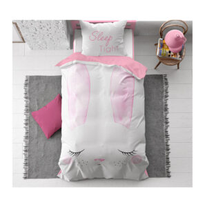 Σετ Μονή Παιδική Βαμβακερή Παπλωματοθήκη με Μαξιλαροθήκη 140 x 200 cm Cute Bunny Dreamhouse 8719242058619 - Image 4