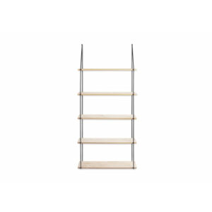 Επιτοίχια Μεταλλική Ορθογώνια Ραφιέρα με 5 Ξύλινα Ράφια 65 x 17 x 138.5 cm Alicante Lifa-Living 8719743323247 - Image 4