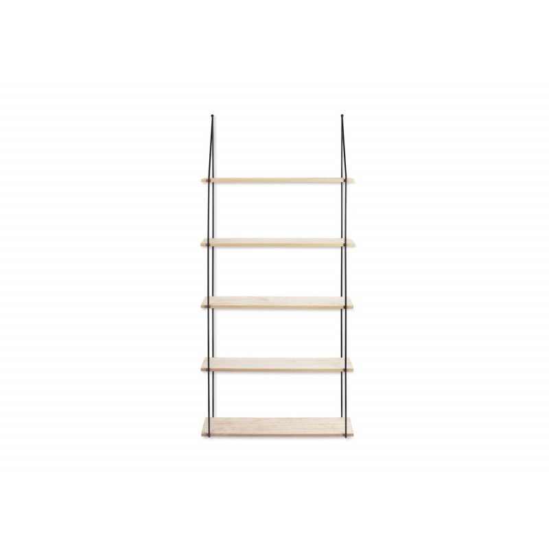 Επιτοίχια Μεταλλική Ορθογώνια Ραφιέρα με 5 Ξύλινα Ράφια 65 x 17 x 138.5 cm Alicante Lifa-Living 8719743323247