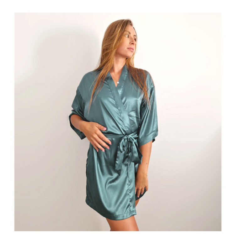 Γυναικείο Σατέν Κιμονό Χρώματος Πράσινο Dreamhouse 8720578055166 - Image 2
