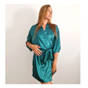 Γυναικείο Σατέν Κιμονό Χρώματος Πετρόλ Dreamhouse 8720578055180