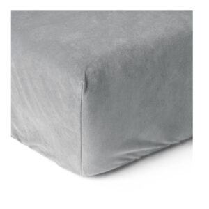 King Size Βελούδινο Σεντόνι με Λάστιχο 180 x 200 cm Χρώματος Γκρι Sleeptime 8720578055319 - Image 5