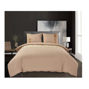 Σετ Υπέρδιπλη Παπλωματοθήκη με Μαξιλαροθήκες 100% Microfiber 240 x 220 cm Taupe Jakarta Sleeptime 8720578063031 - Image 4