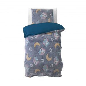 Σετ Μονή Παιδική Φωσφοριζέ Παπλωματοθήκη με Μαξιλαροθήκη 140 x 220 cm Night Owl Blue Sleeptime 8720578066988 - Image 5