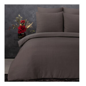 Σετ Υπέρδιπλη Παπλωματοθήκη με Μαξιλαροθήκες 100% Polyester Waffle 240 x 220 cm Taupe Sleeptime 8720578067688 - Image 5