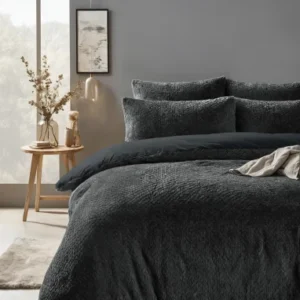 Παπλωματοθήκη Teddy Fur  Χρώματος Ανθρακί 240x220cm SLEEPTIME 8720578100415