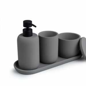 Σετ Αξεσουάρ Μπάνιου - Σαπουνιού 4 τεμαχίων - Γκρι 8720604882766 Lifa-Living