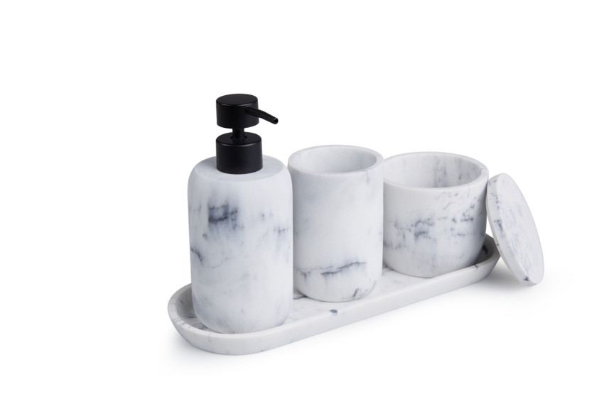 Σετ Αξεσουάρ Μπάνιου - Σαπουνιού 4 τεμαχίων - Λευκό/Μάρμαρο 8720604882780 Lifa-Living Σετ Αξεσουάρ Μπάνιου - Σαπουνιού 4 τεμαχίων - Λευκό/Μάρμαρο 8720604882780 Lifa-Living