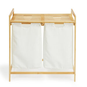 Καλάθι Απλύτων από Μπαμπού με 2 Χώρους και 1 Ράφι Lifa-Bathing 8720604882919 - Image 2