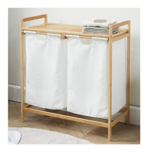 Καλάθι Απλύτων από Μπαμπού με 2 Χώρους και 1 Ράφι Lifa-Bathing 8720604882919 - Image 3