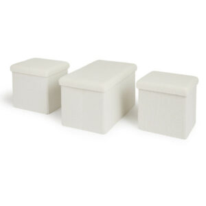 Σετ 3 Κουτιά Αποθήκευσης Teddy Λευκό  8720604886658  Lifa-Living