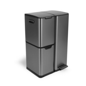 Κάδος Απορριμμάτων Soft Close 3 Θέσεων 60L - Μεταλλικό Γκρι  8720604888010 Umuzi Cleaning