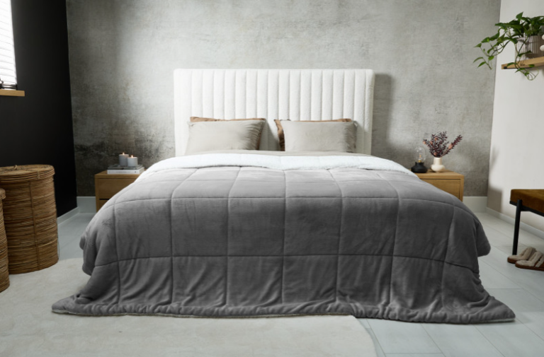 Πολυτελής Κουβέρτα Διπλής Όψης Sherpa 140 x 200 cm Ανοιχτό Γκρι 8720604888263 SleepMed - Image 2