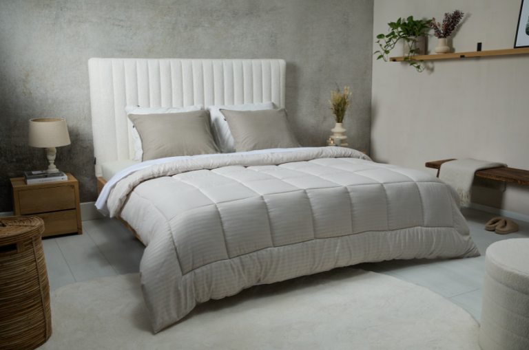 Μονό Πάπλωμα 140 x 200 cm Ριγέ - Κρεμ 8720604888584 SleepMed - Image 3