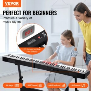 VEVOR  88 Πλήκτρα Ψηφιακό Πιάνο Ημι-Βαρυκεντρισμένο Φορητό Ηλεκτρικό Πλήρους Μεγέθους 88JBPZSMGQ88WU1LTV2 - Image 2