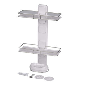 Επιτοίχια Πλαστική Ραφιέρα Μπάνιου με 2 Ράφια και Θήκη Σαπουνιού 12.5 x 30 x 51 cm Alpina 90147 - Image 2