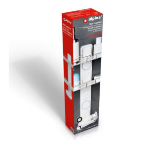 Επιτοίχια Πλαστική Ραφιέρα Μπάνιου με 2 Ράφια και Θήκη Σαπουνιού 12.5 x 30 x 51 cm Alpina 90147 - Image 3