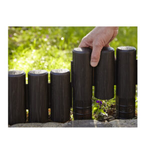 Σετ Πλαστική Μπορντούρα Κήπου 2.3 m 6 τμχ Χρώματος Σκούρο Καφέ Bama 90156 - Image 3