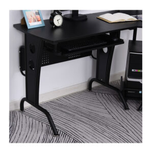 Μεταλλικό Γωνιακό Γραφείο με Θέση για Υπολογιστή 140 x 170 x 86.5 cm HOMCOM 920-058V01BK - Image 2