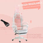 Vinsetto Καρέκλα Gaming Vinsetto με Αυτιά, Ροζ, 65x70x125-135 εκ. 921-621V00PK - Image 5
