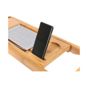 Πολυλειτουργικό Ράφι Μπανιέρας από Μπαμπού 75-112 x 23 x 4.5 cm SPM 9710 - Image 2