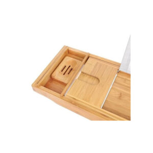 Πολυλειτουργικό Ράφι Μπανιέρας από Μπαμπού 75-112 x 23 x 4.5 cm SPM 9710 - Image 3