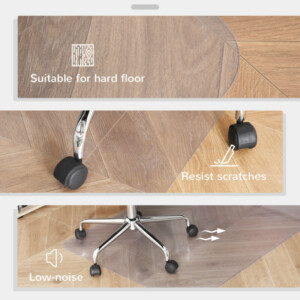 HOMCOM Αντιολισθητικό πλαστικό χαλάκι καρέκλας γραφείου που σώζει δάπεδο, 90x120cm, διαφανές A2-0025 - Image 4