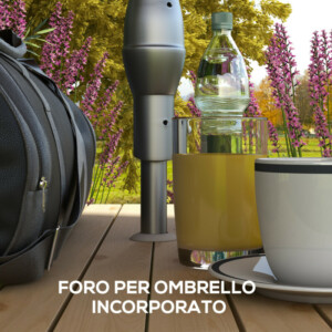 Πτυσσόμενο τραπέζι πικνίκ με ενσωματωμένα σκαμπό και τρύπα ομπρέλας από αλουμίνιο και ξύλο A20-339V00ND - Image 5