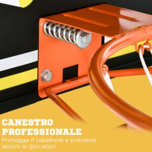 Sportnow Τσέρκι Μπάσκετ για εσωτερικούς και εξωτερικούς χώρους παιδιά και ενήλικες από ατσάλι και PE, 110x90x70 cm, Μαύρο και κίτρινο A61-034V00OG - Image 5