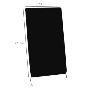 SPORTNOW Κάλυμμα τραπεζιού πινγκ πονγκ 257x153x5 cm από μαύρο πολυαιθυλένιο με αγκράφες και φερμουάρ A70-077V00BK - Image 2