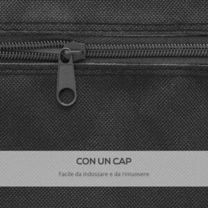 SPORTNOW Κάλυμμα τραπεζιού πινγκ πονγκ 257x153x5 cm από μαύρο πολυαιθυλένιο με αγκράφες και φερμουάρ A70-077V00BK - Image 5