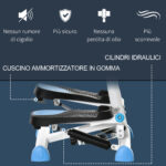 HOMCOM Stepper με τιμόνι, οθόνη LCD και αντιολισθητικά πετάλια, 55x44x108 εκ., λευκό και μπλε A90-263BU - Image 5